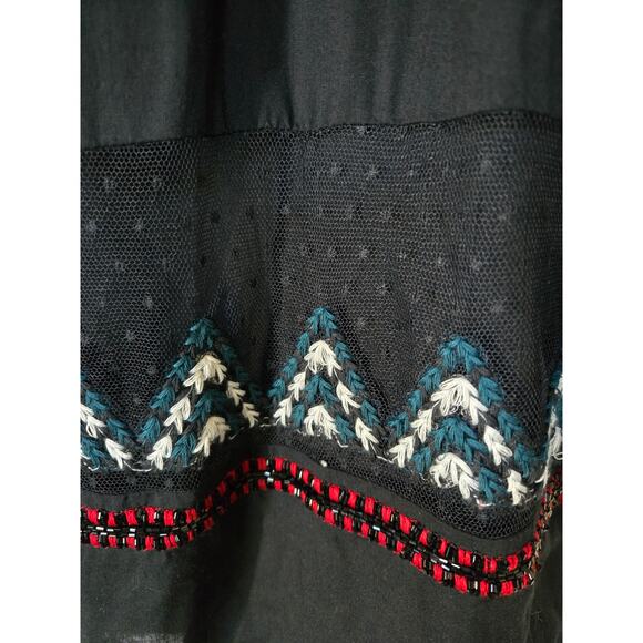 Abercrombie and Fitch Black Nordic Embroidered Dress Size Small - Picture 6 of 11